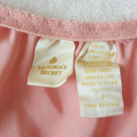 VICTORIA'S SECRET ♡ Vintage 2pc Gold Label Rose Satin 'n Floral Lace Lingerie S - Picture 16 of 17